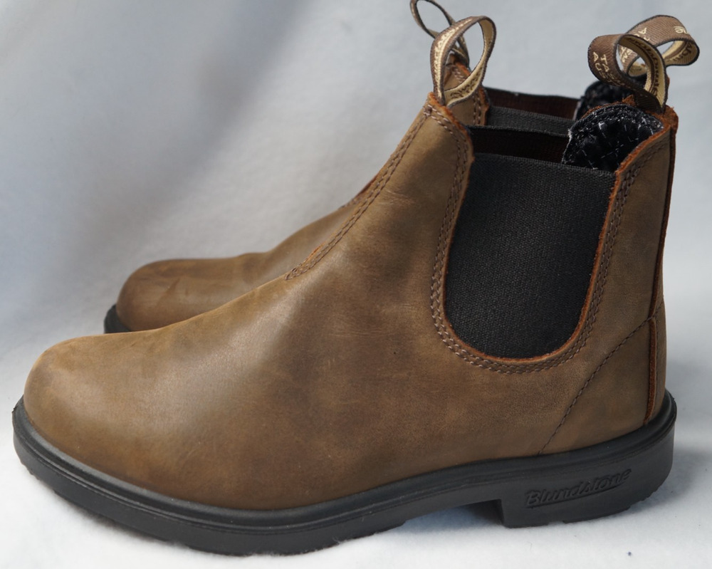 BLUNDSTONE Kids’ Series #565 Rustic Brown Leather Chelsea Boots AU 2 US -3.5